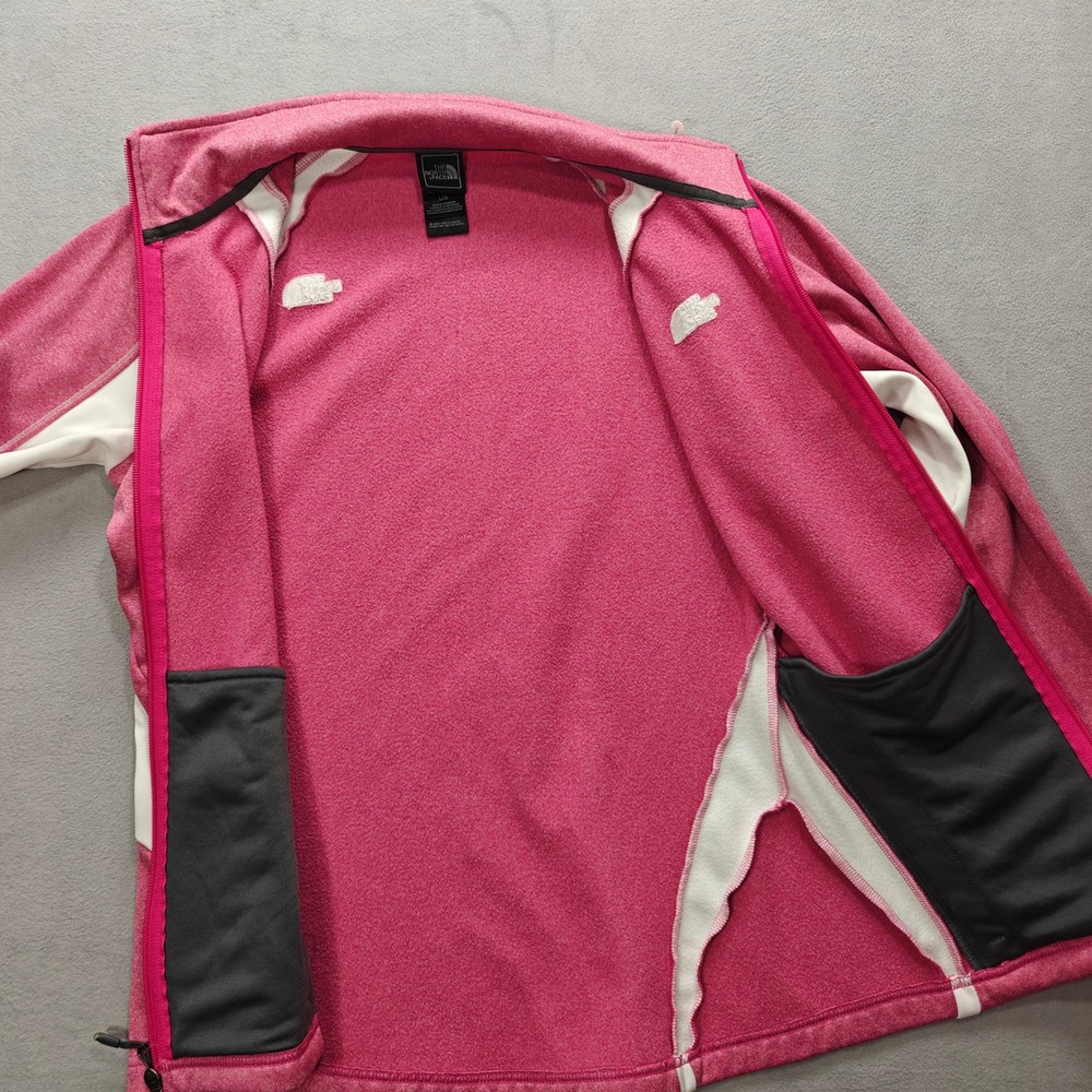 The North Face Pink Mock Neck Full Zip Sweatshirt Womens L Athleisure Gym Sporty - Picture 4 of 12